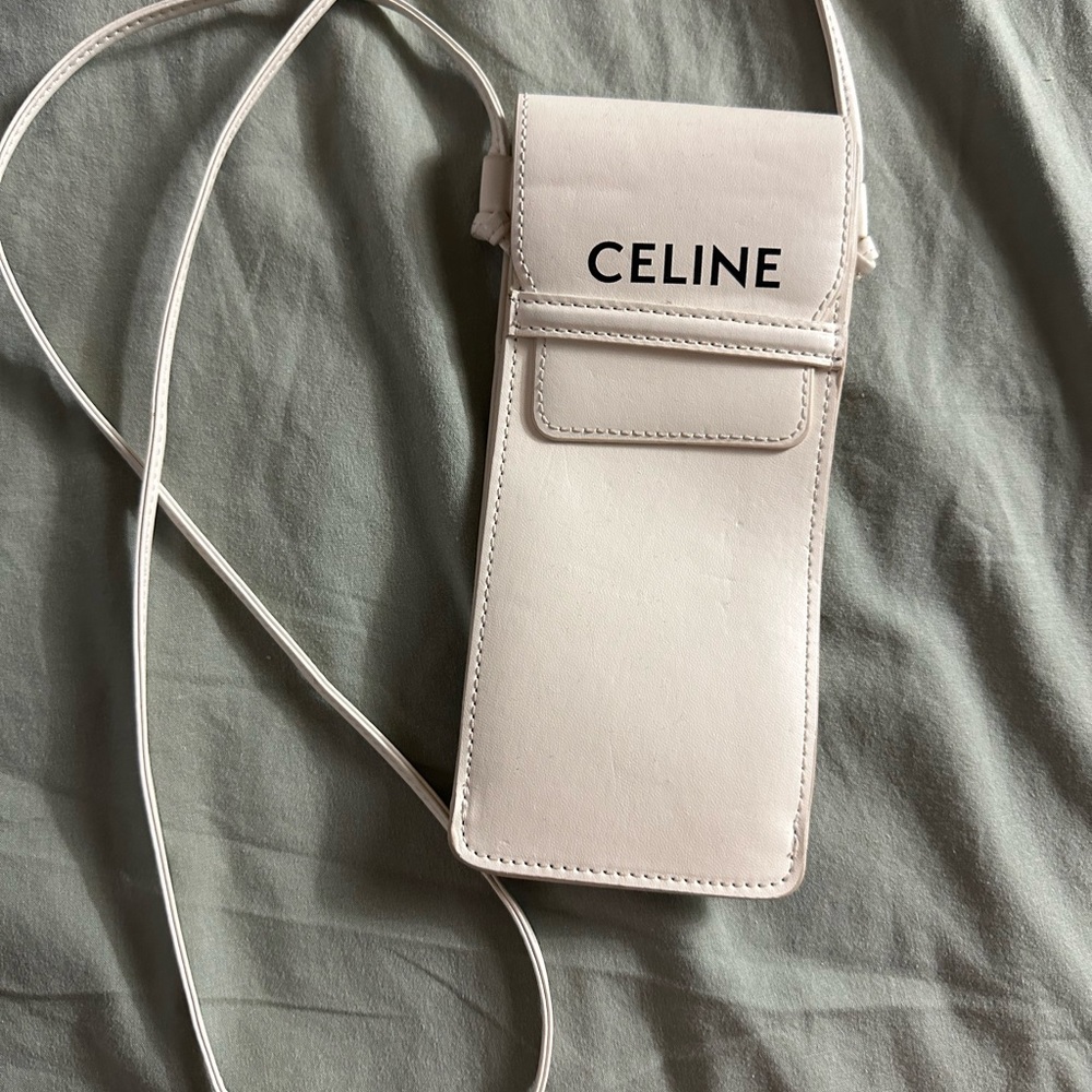 Celine Smooth Calfskin Sunglasses Pouch White